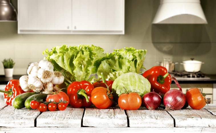 hälsosam paus snabb meny med grönsaker