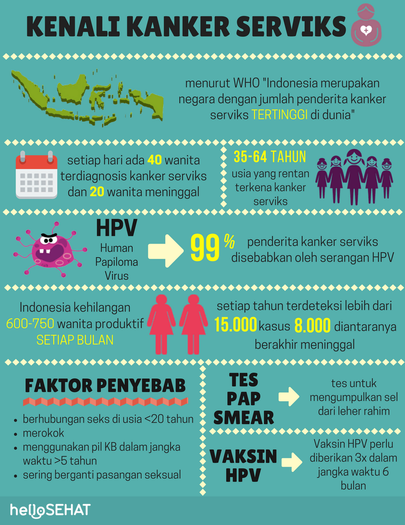 cervical cancer infographic i Indonesien
